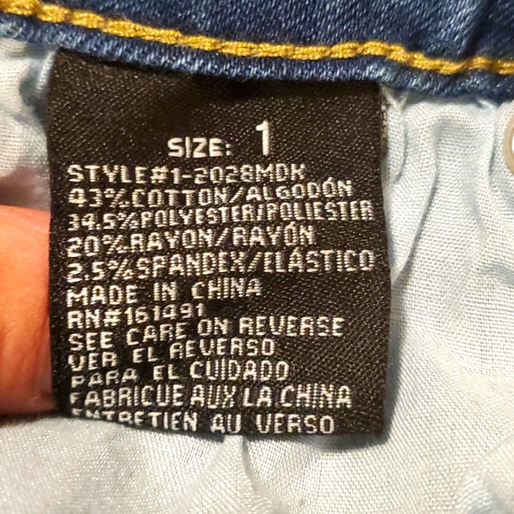 PINK LABEL BRAND WOMEN'S JR SIZE 1 BLUE JEANS - Picture 6 of 7